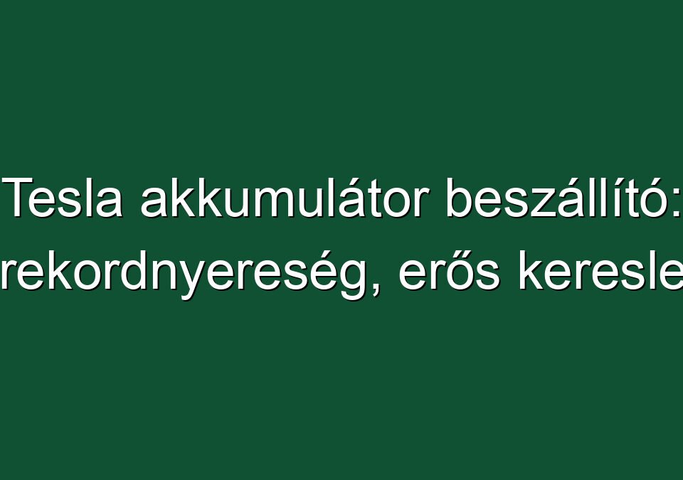 Tesla akkumulátor beszállító: rekordnyereség, erős kereslet